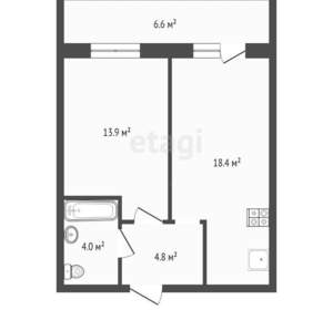 1-к квартира, вторичка, 44м2, 7/10 этаж