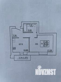 1-к квартира, вторичка, 41м2, 8/10 этаж