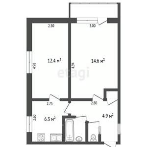 2-к квартира, вторичка, 41м2, 5/5 этаж
