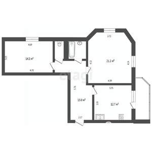 2-к квартира, вторичка, 66м2, 3/5 этаж