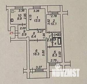 4-к квартира, вторичка, 79м2, 3/3 этаж