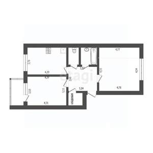 2-к квартира, вторичка, 62м2, 5/6 этаж