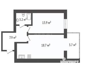 1-к квартира, вторичка, 46м2, 10/10 этаж