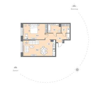 1-к квартира, вторичка, 58м2, 4/15 этаж