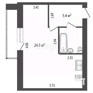 Студия квартира, вторичка, 34м2, 6/10 этаж