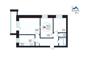 3-к квартира, вторичка, 60м2, 6/9 этаж
