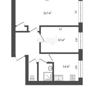 2-к квартира, вторичка, 40м2, 2/5 этаж