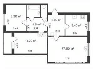 3-к квартира, вторичка, 59м2, 5/5 этаж