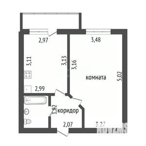 1-к квартира, вторичка, 28м2, 9/9 этаж