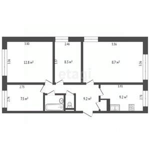4-к квартира, вторичка, 71м2, 1/5 этаж