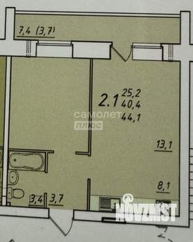 2-к квартира, вторичка, 44м2, 1/5 этаж
