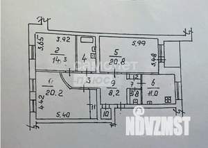 3-к квартира, вторичка, 92м2, 4/4 этаж