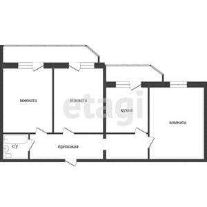 3-к квартира, вторичка, 89м2, 7/12 этаж