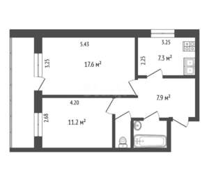 2-к квартира, вторичка, 48м2, 3/5 этаж