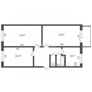 3-к квартира, вторичка, 64м2, 2/5 этаж