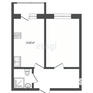 1-к квартира, вторичка, 40м2, 6/10 этаж