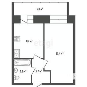 1-к квартира, вторичка, 30м2, 2/9 этаж