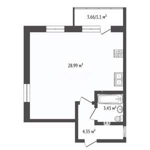 Студия квартира, вторичка, 39м2, 6/8 этаж