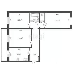 3-к квартира, вторичка, 70м2, 7/10 этаж