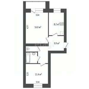 2-к квартира, вторичка, 50м2, 5/5 этаж