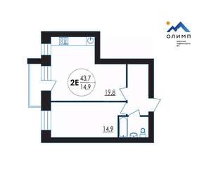 1-к квартира, вторичка, 44м2, 8/9 этаж