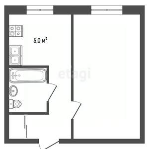 1-к квартира, вторичка, 30м2, 2/5 этаж