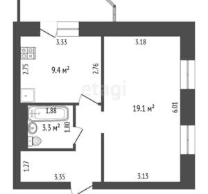 1-к квартира, вторичка, 39м2, 2/9 этаж