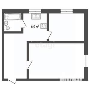 2-к квартира, вторичка, 50м2, 1/2 этаж