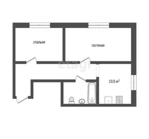 2-к квартира, вторичка, 51м2, 2/5 этаж