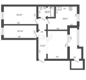 3-к квартира, вторичка, 65м2, 1/9 этаж