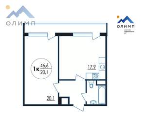 1-к квартира, вторичка, 47м2, 9/16 этаж