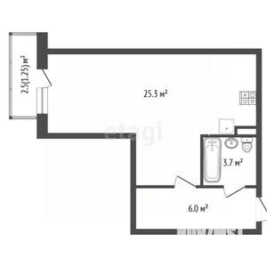 Студия квартира, вторичка, 36м2, 13/16 этаж