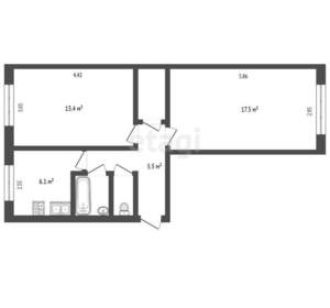 2-к квартира, вторичка, 48м2, 1/5 этаж