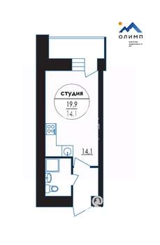 Студия квартира, вторичка, 20м2, 11/16 этаж