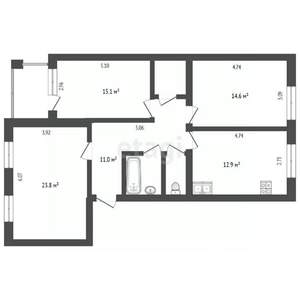 3-к квартира, вторичка, 87м2, 8/9 этаж