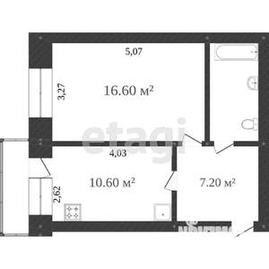 1-к квартира, вторичка, 39м2, 4/5 этаж