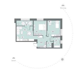 2-к квартира, вторичка, 69м2, 7/15 этаж