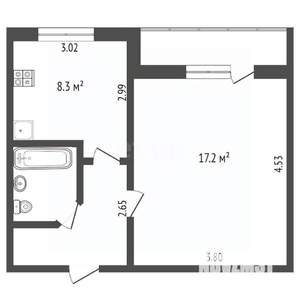 1-к квартира, вторичка, 33м2, 8/9 этаж