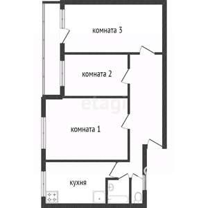 3-к квартира, вторичка, 63м2, 1/9 этаж