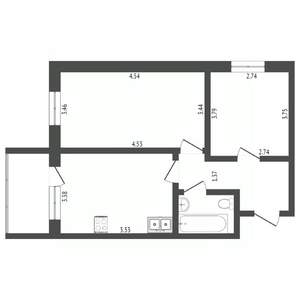 2-к квартира, вторичка, 48м2, 4/10 этаж