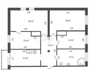 4-к квартира, вторичка, 95м2, 2/5 этаж