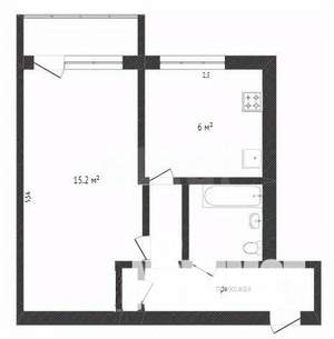 1-к квартира, вторичка, 32м2, 3/5 этаж