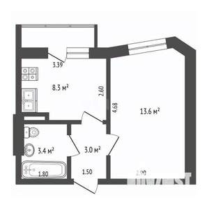 1-к квартира, вторичка, 29м2, 8/16 этаж