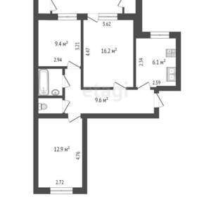 3-к квартира, вторичка, 58м2, 4/9 этаж