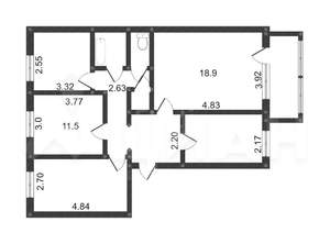 4-к квартира, вторичка, 80м2, 4/9 этаж