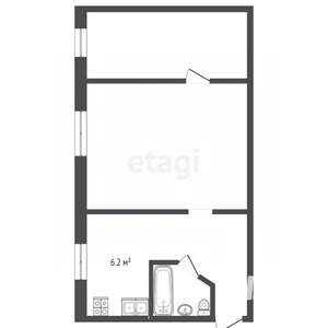 2-к квартира, вторичка, 42м2, 2/2 этаж