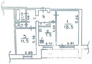 2-к квартира, вторичка, 51м2, 9/10 этаж