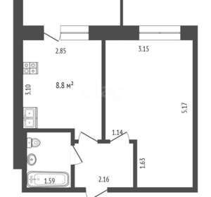 1-к квартира, вторичка, 32м2, 2/10 этаж