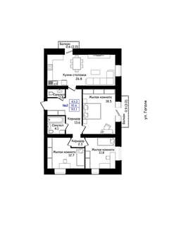 3-к квартира, вторичка, 93м2, 1/3 этаж