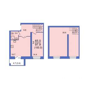 2-к квартира, строящийся дом, 103м2, 10/10 этаж